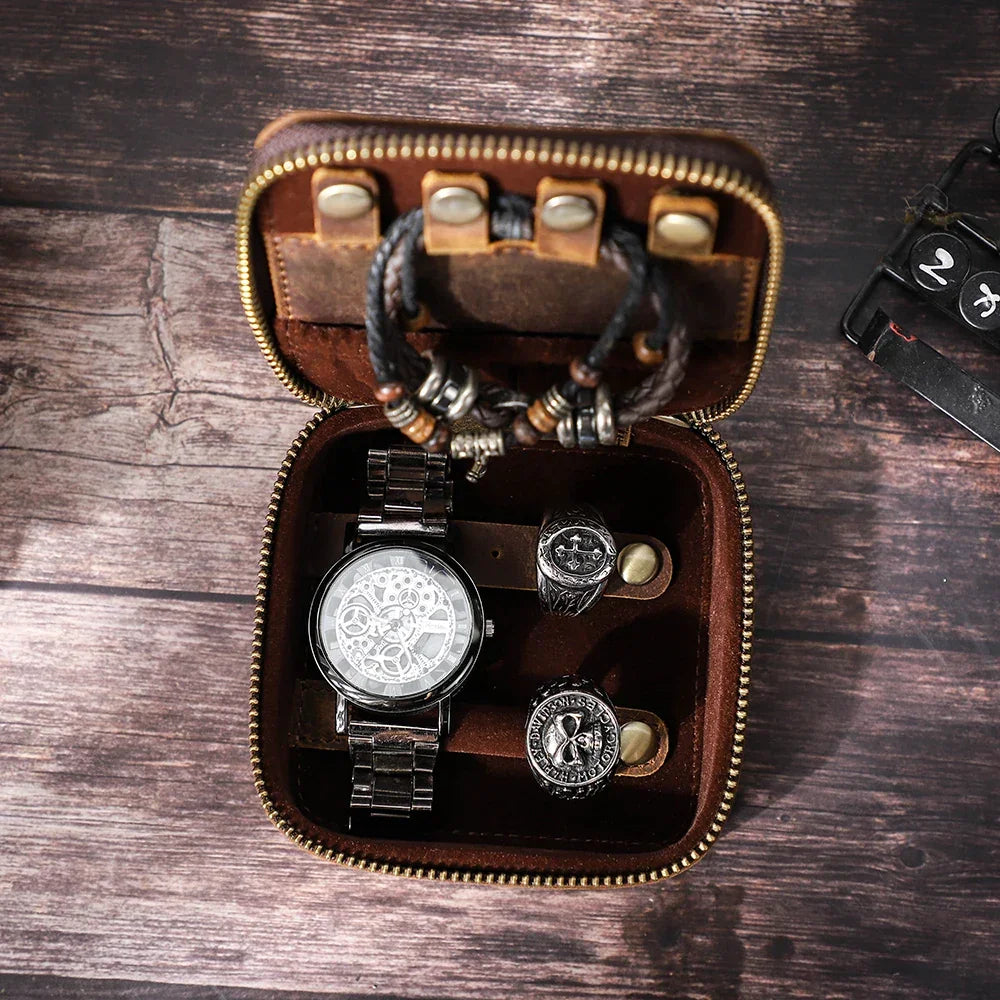 Boîte à Bijoux Homme Cuir
