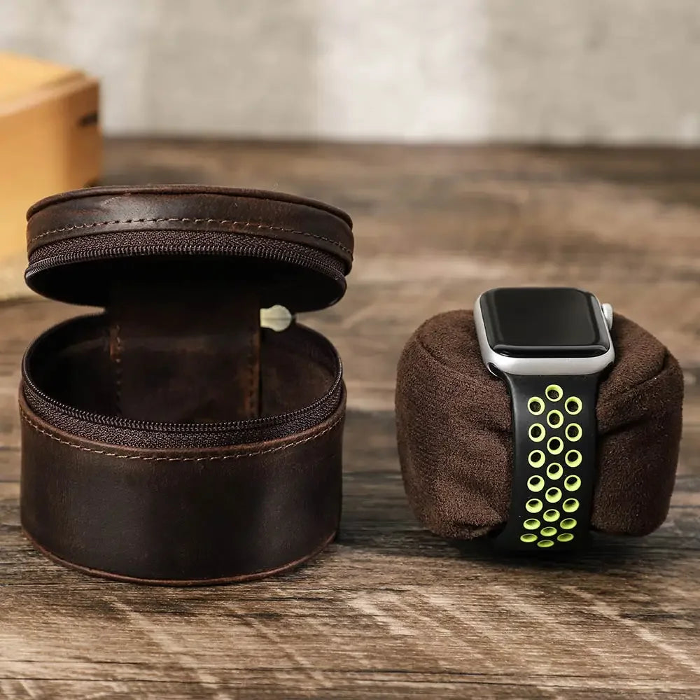 Boîtier Voyage Montre Cuir