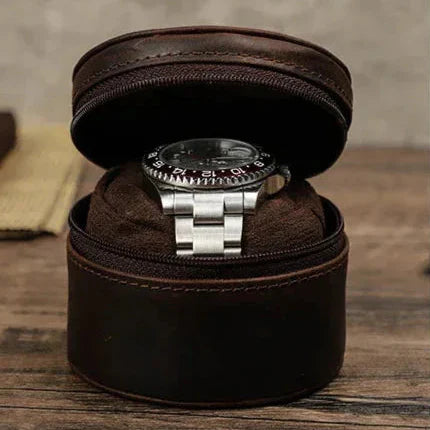 Boîtier Voyage Montre Cuir