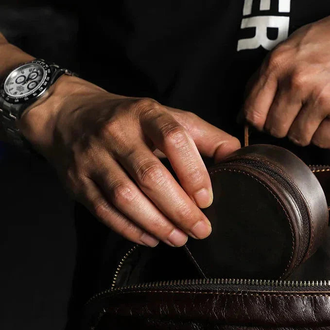 Boîtier Voyage Montre Cuir