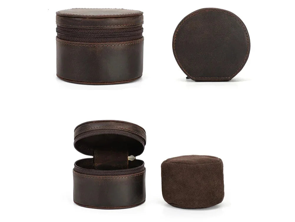 Boîtier Voyage Montre Cuir