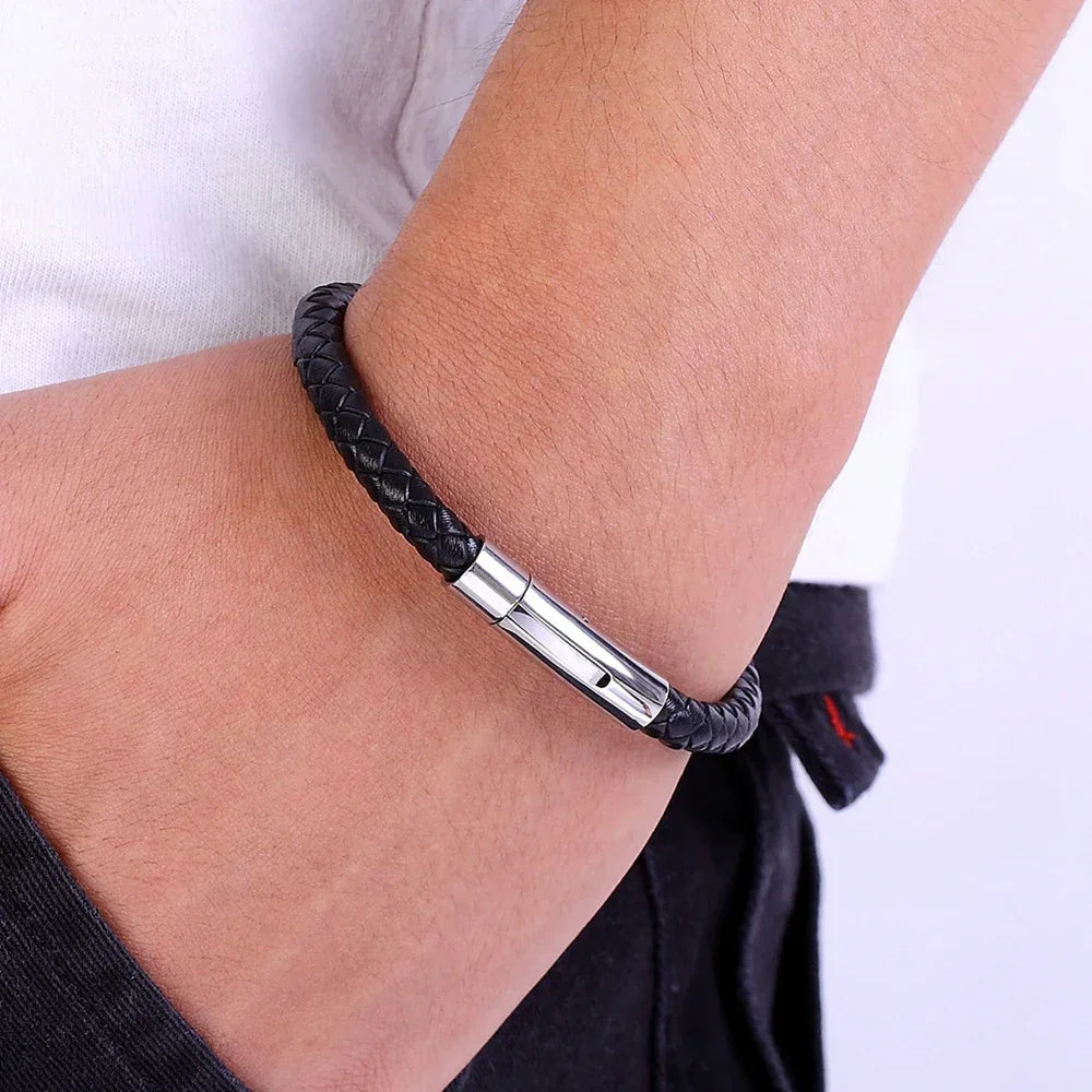 Bracelet Cuir Homme Bouton