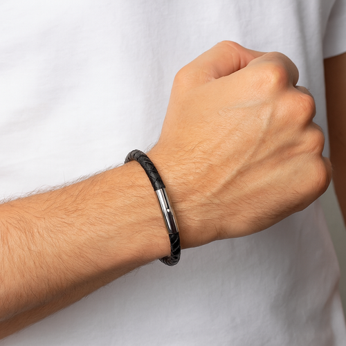 Bracelet Cuir Homme Bouton
