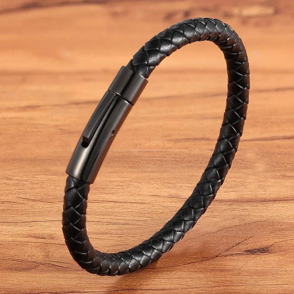 Bracelet Cuir Homme Bouton