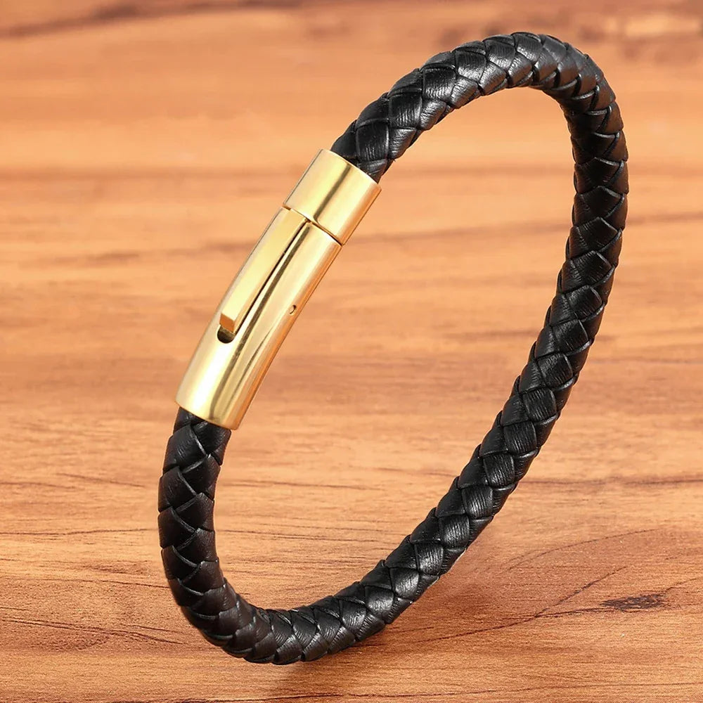 Bracelet Cuir Homme Bouton