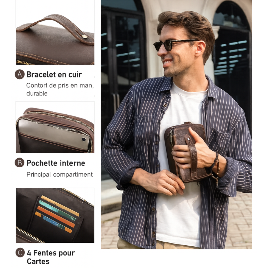 Pochette Bandoulière Cuir