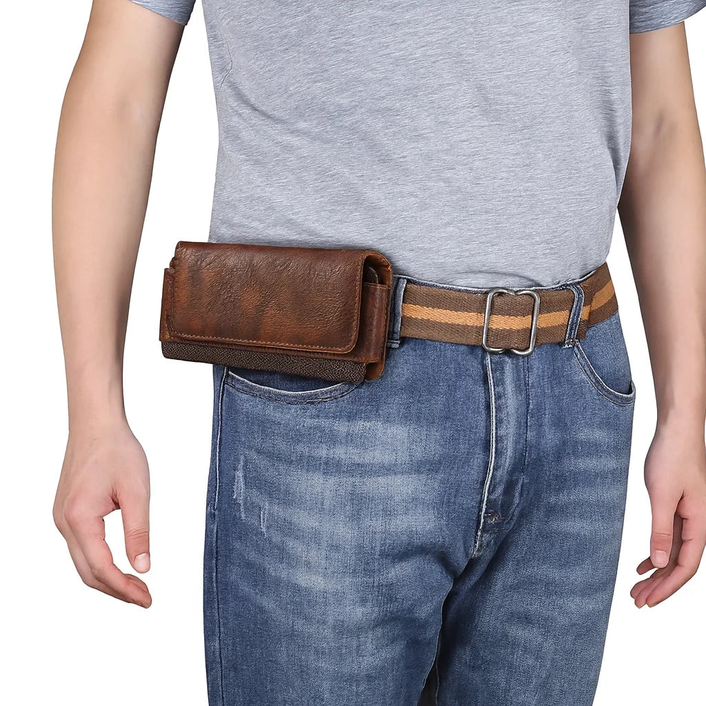 Pochette Ceinture Cuir Homme