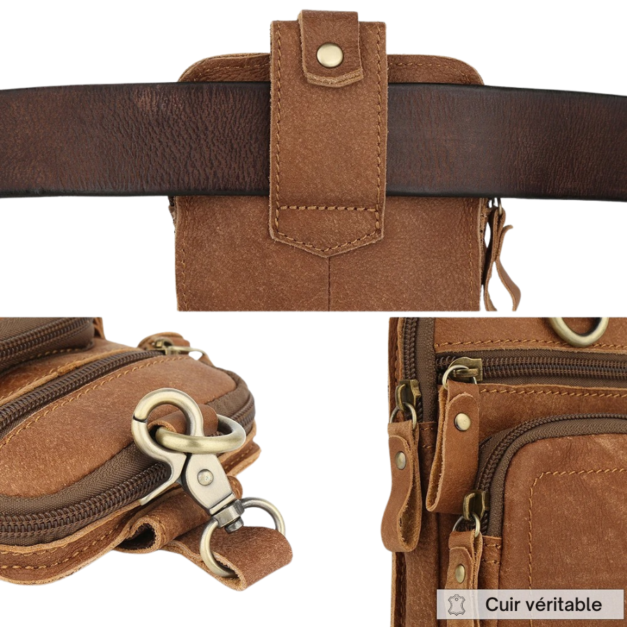 Pochette Homme Cuir Ceinture