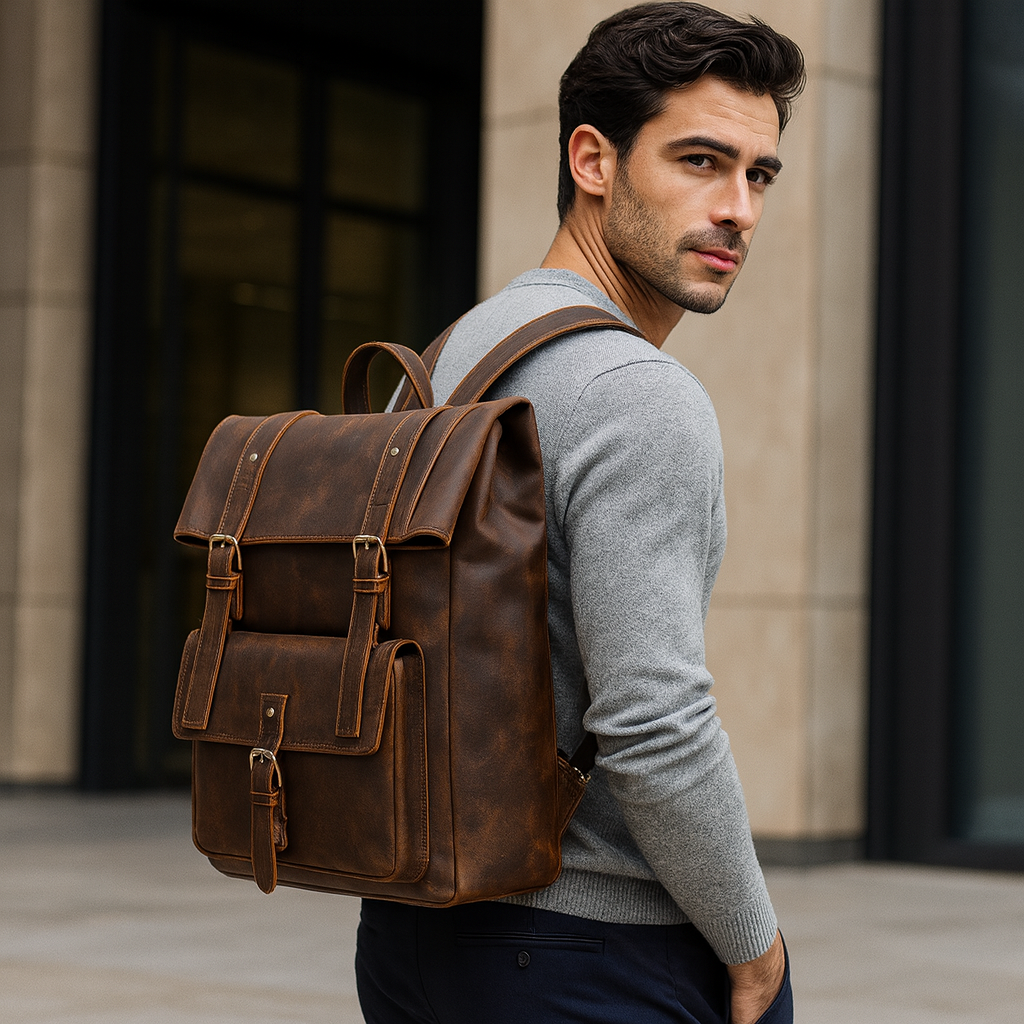 Sac à Dos Cuir Homme Vintage