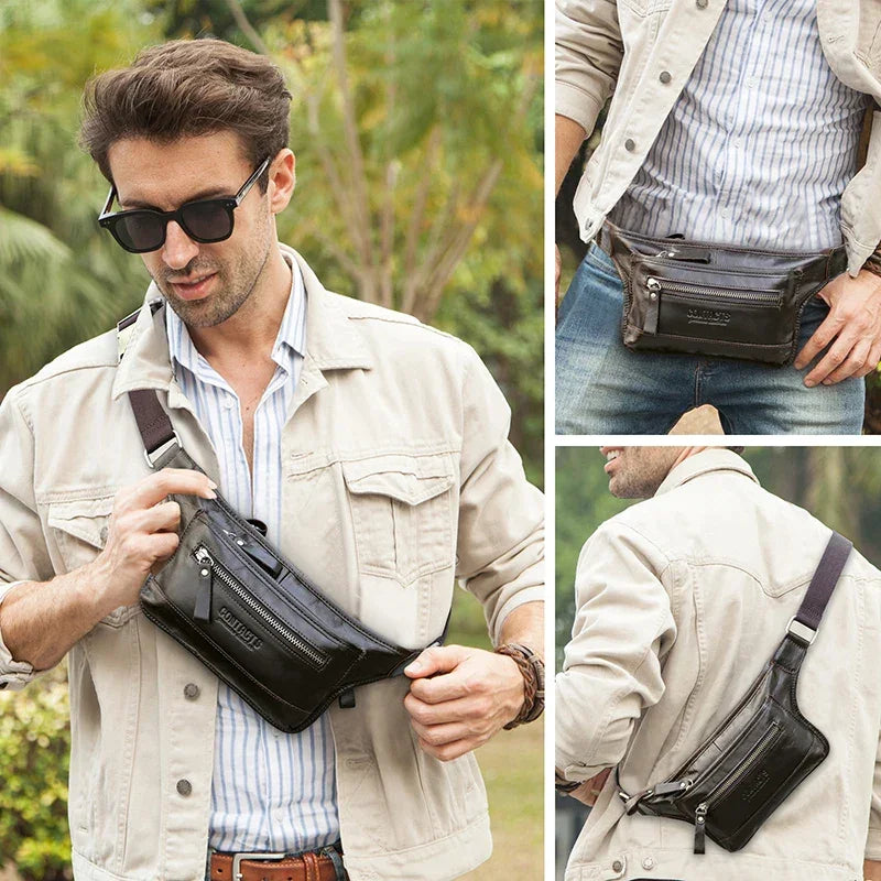 Sacoche Banane Cuir Homme