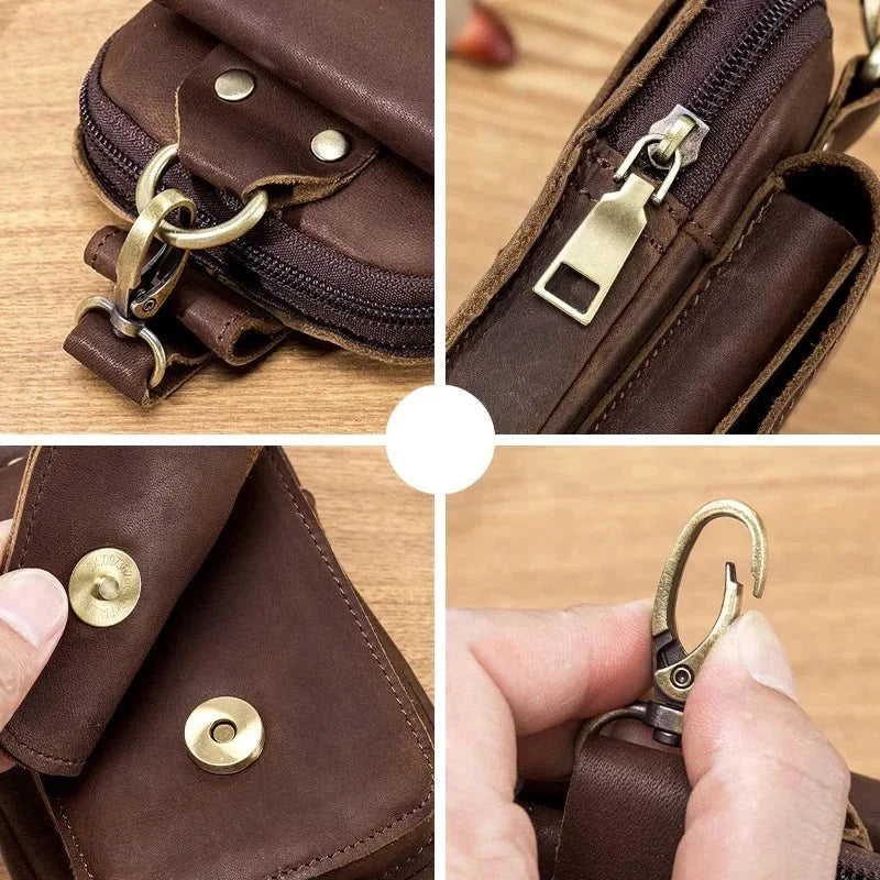 Sacoche Ceinture Homme Cuir