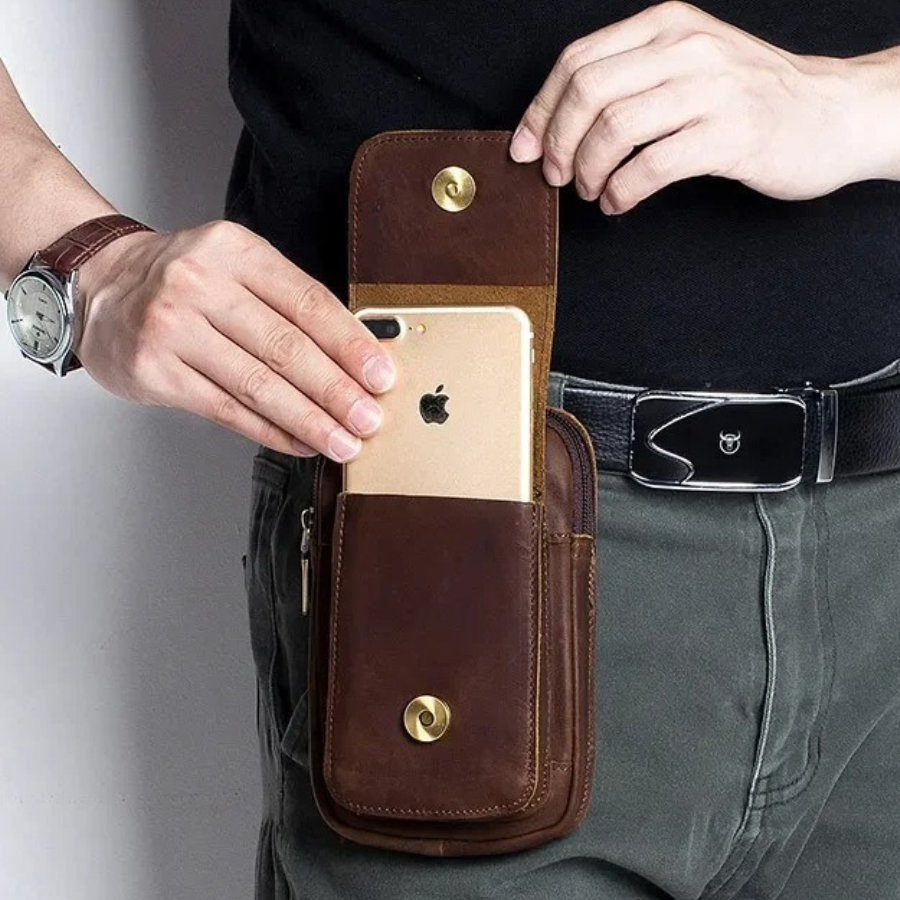Sacoche Ceinture Homme Cuir