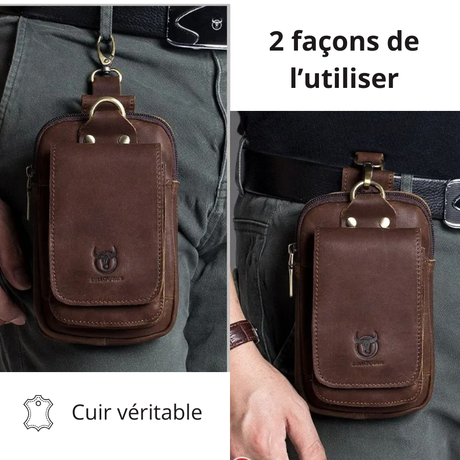 Sacoche Ceinture Homme Cuir