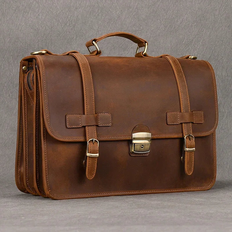 Sacoche Cuir Marron Homme