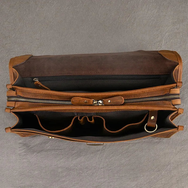 Sacoche Cuir Marron Homme