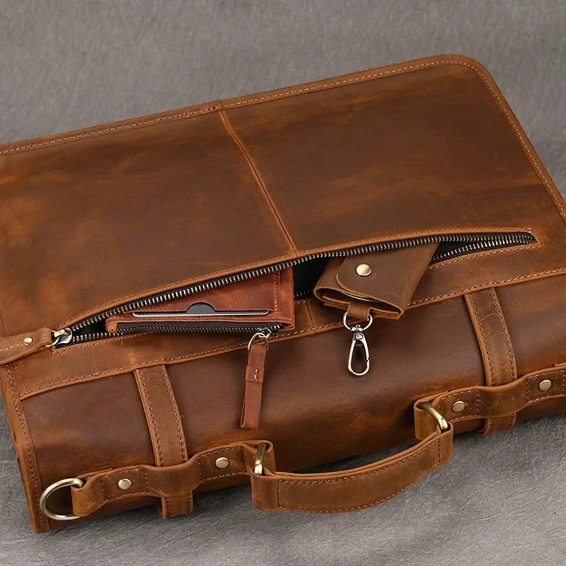 Sacoche Cuir Marron Homme