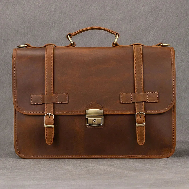 Sacoche Cuir Marron Homme
