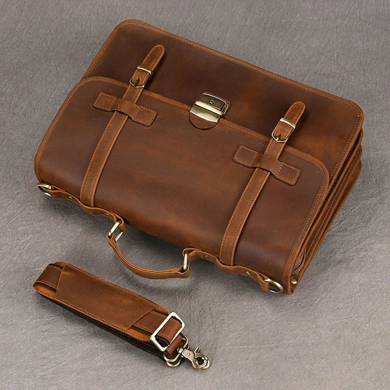 Sacoche Cuir Marron Homme