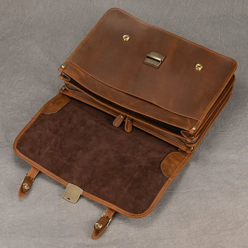 Sacoche Cuir Marron Homme