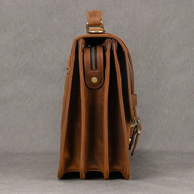 Sacoche Cuir Marron Homme