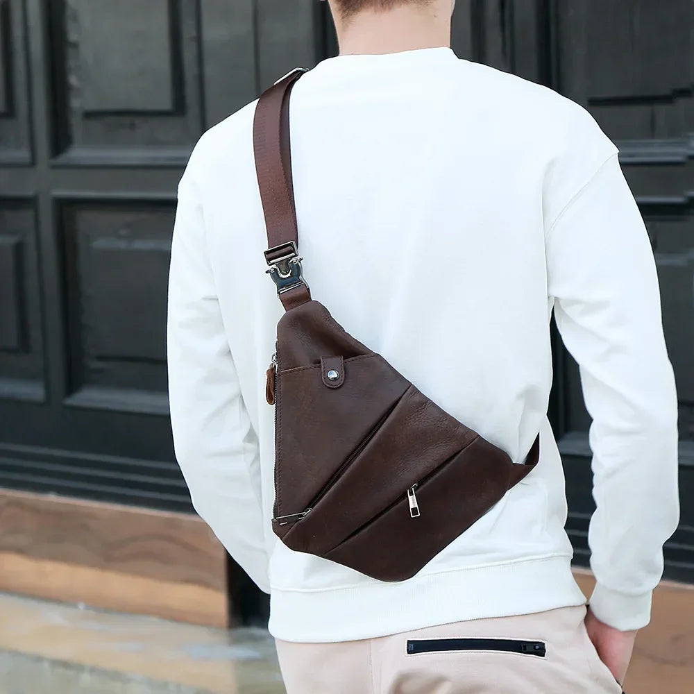 Sacoche de Poitrine Homme Cuir