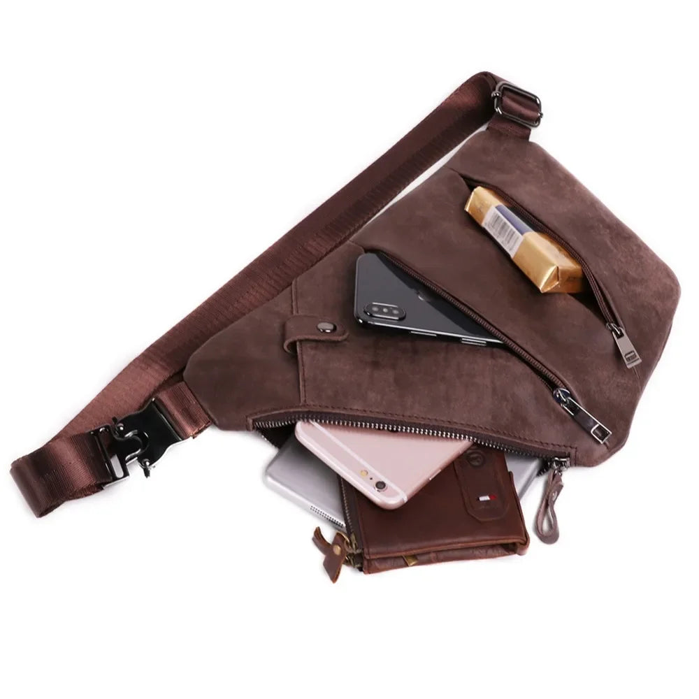 Sacoche de Poitrine Homme Cuir