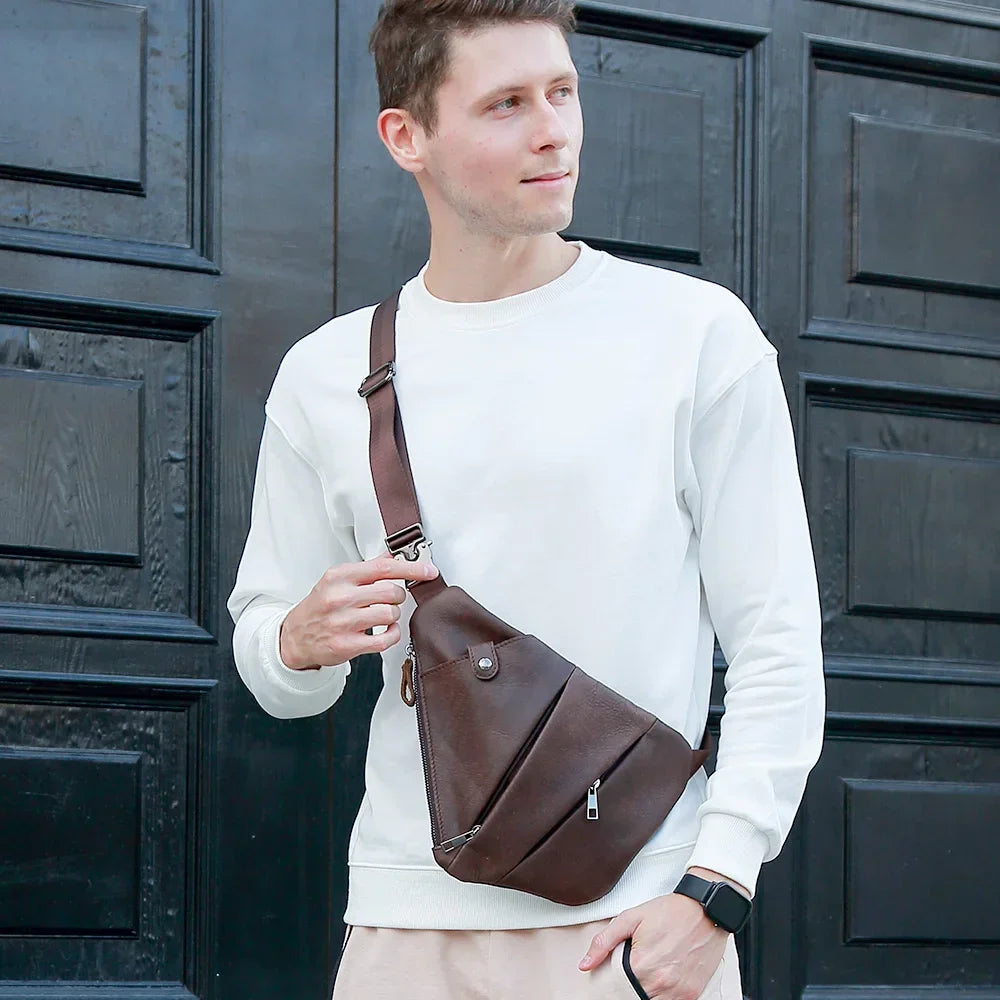 Sacoche de Poitrine Homme Cuir