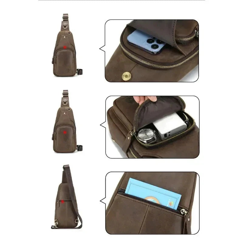 Sacoche Poitrine Cuir Homme