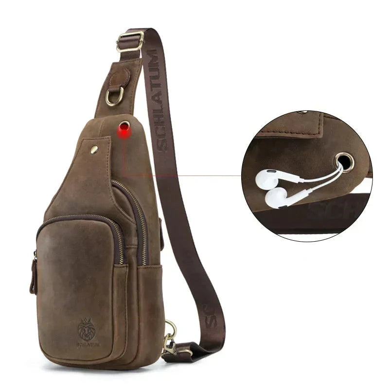 Sacoche Poitrine Cuir Homme