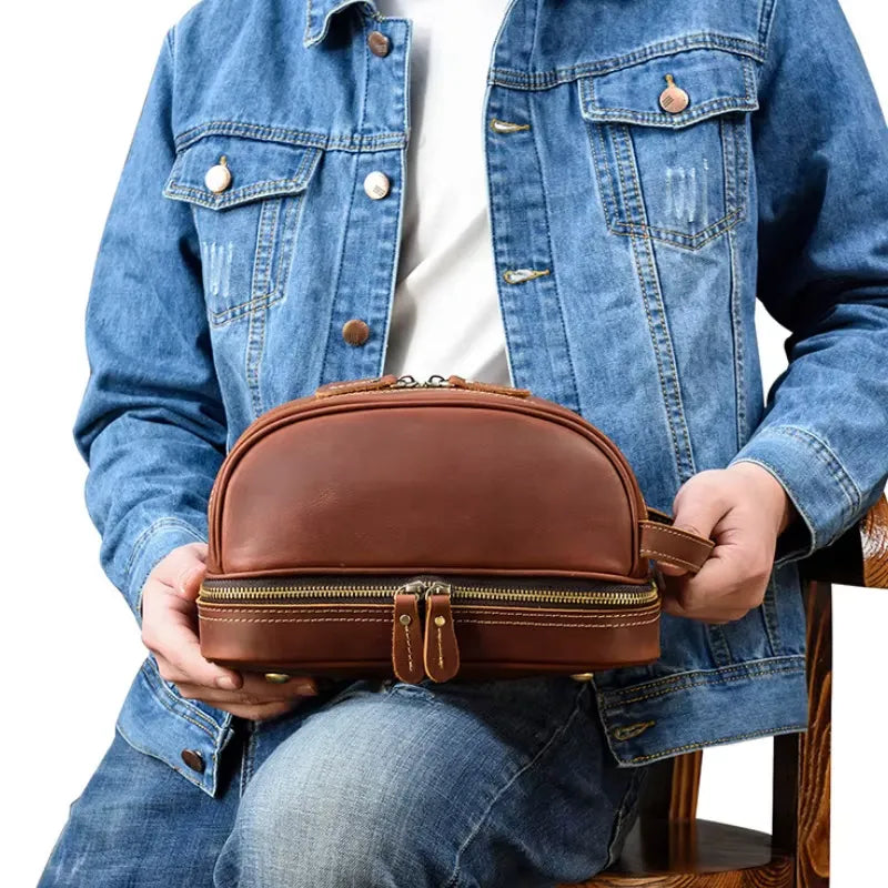 Trousse de Toilette Homme Cuir